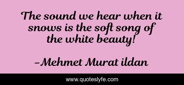 The sound we hear when it snows is the soft song of the white beauty!