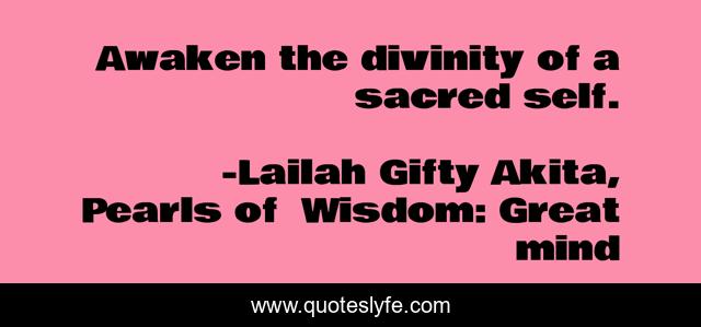 Awaken the divinity of a sacred self.