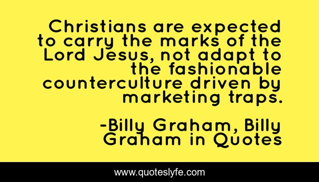 Christians are expected to carry the marks of the Lord Jesus, not adapt to the fashionable counterculture driven by marketing traps.