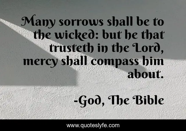 Many sorrows shall be to the wicked: but he that trusteth in the Lord, mercy shall compass him about.