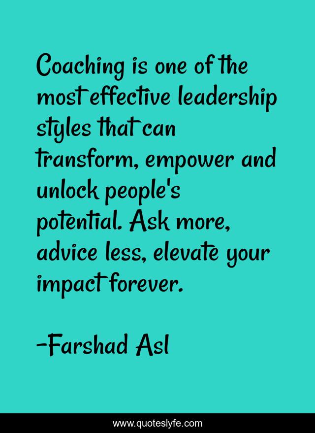 Coaching is one of the most effective leadership styles that can transform, empower and unlock people's potential. Ask more, advice less, elevate your impact forever.