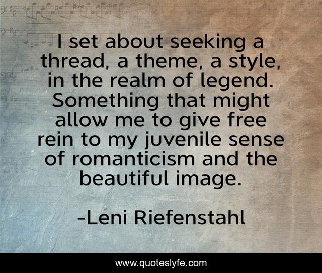 I set about seeking a thread, a theme, a style, in the realm of legend. Something that might allow me to give free rein to my juvenile sense of romanticism and the beautiful image.