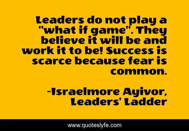 Leaders do not play a 