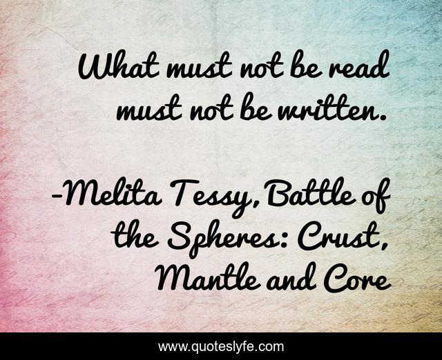 What must not be read must not be written.