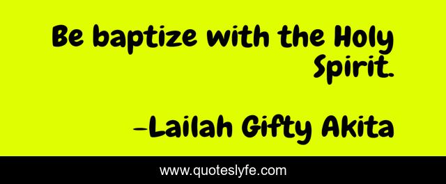 Be baptize with the Holy Spirit.
