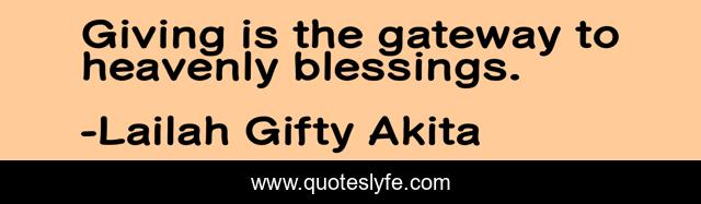 Giving is the gateway to heavenly blessings.