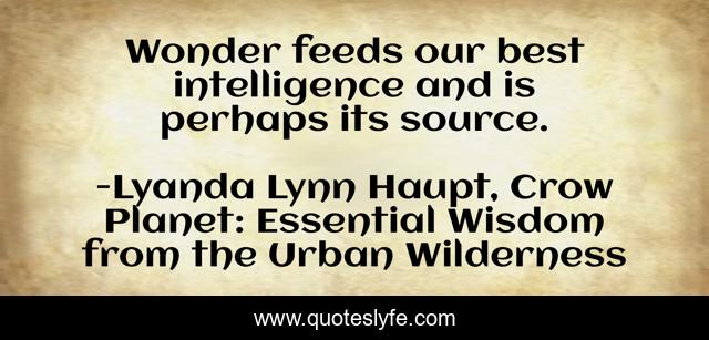 Wonder feeds our best intelligence and is perhaps its source.