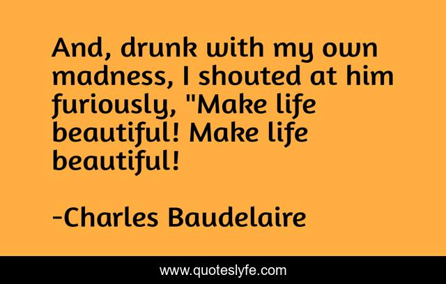 And, drunk with my own madness, I shouted at him furiously, 