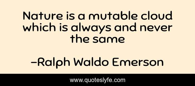 Nature is a mutable cloud which is always and never the same