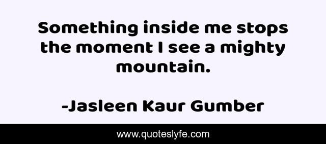 Something inside me stops the moment I see a mighty mountain.