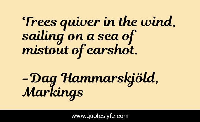 Trees quiver in the wind, sailing on a sea of mistout of earshot.