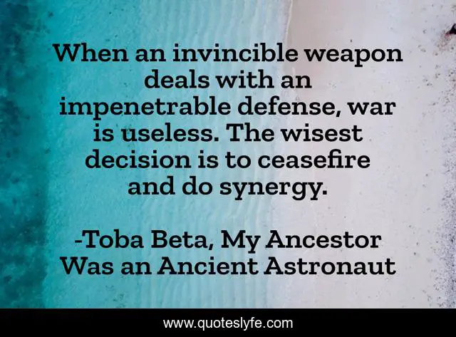 When an invincible weapon deals with an impenetrable defense, war is useless. The wisest decision is to ceasefire and do synergy.