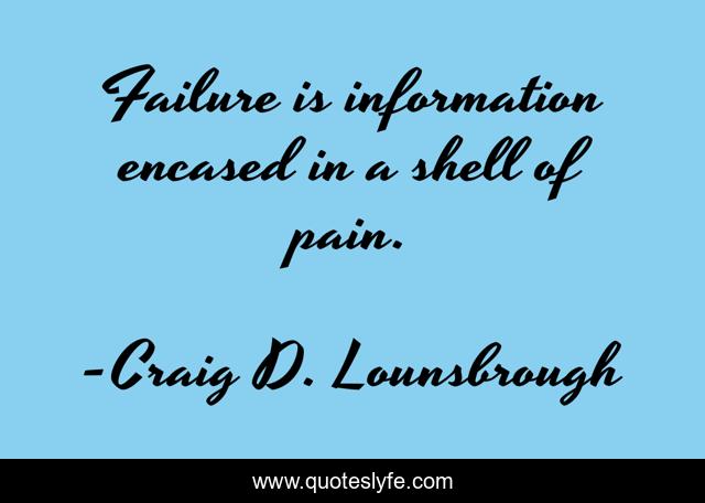 Failure is information encased in a shell of pain.
