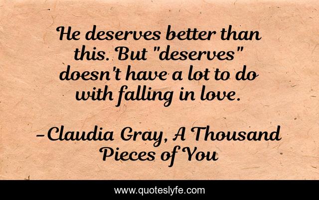 He deserves better than this. But 