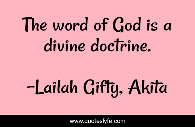 The word of God is a divine doctrine.