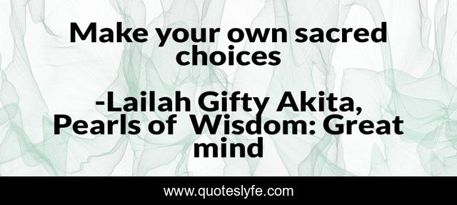 Make your own sacred choices