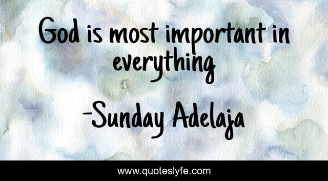 God is most important in everything