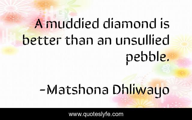A muddied diamond is better than an unsullied pebble.