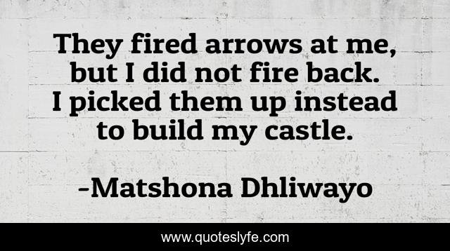 They fired arrows at me, but I did not fire back. I picked them up instead to build my castle.