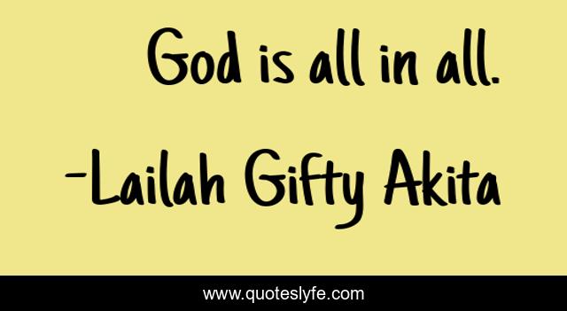 God is all in all.