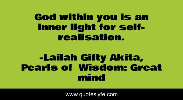 God within you is an inner light for self-realisation.