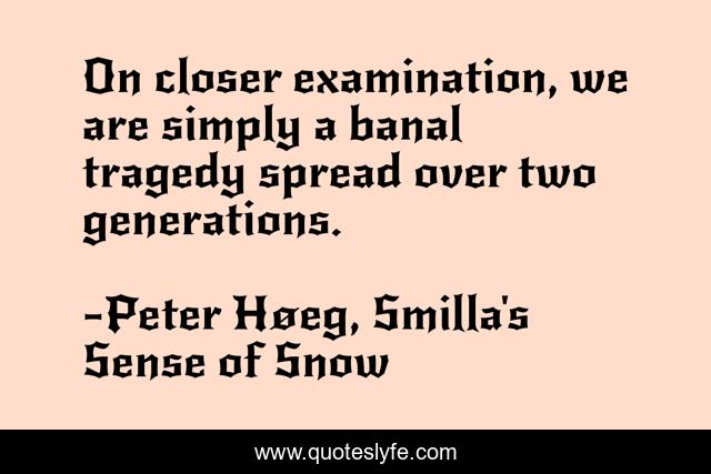 On closer examination, we are simply a banal tragedy spread over two generations.