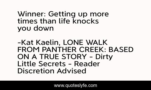 Winner: Getting up more times than life knocks you down