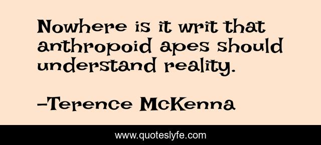 Nowhere is it writ that anthropoid apes should understand reality.