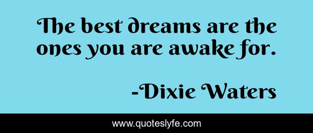 The best dreams are the ones you are awake for.