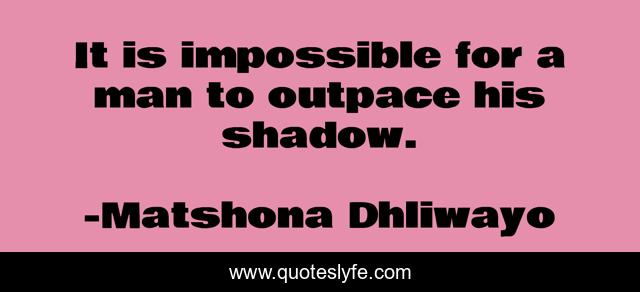 It is impossible for a man to outpace his shadow.