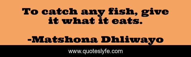 To catch any fish, give it what it eats.