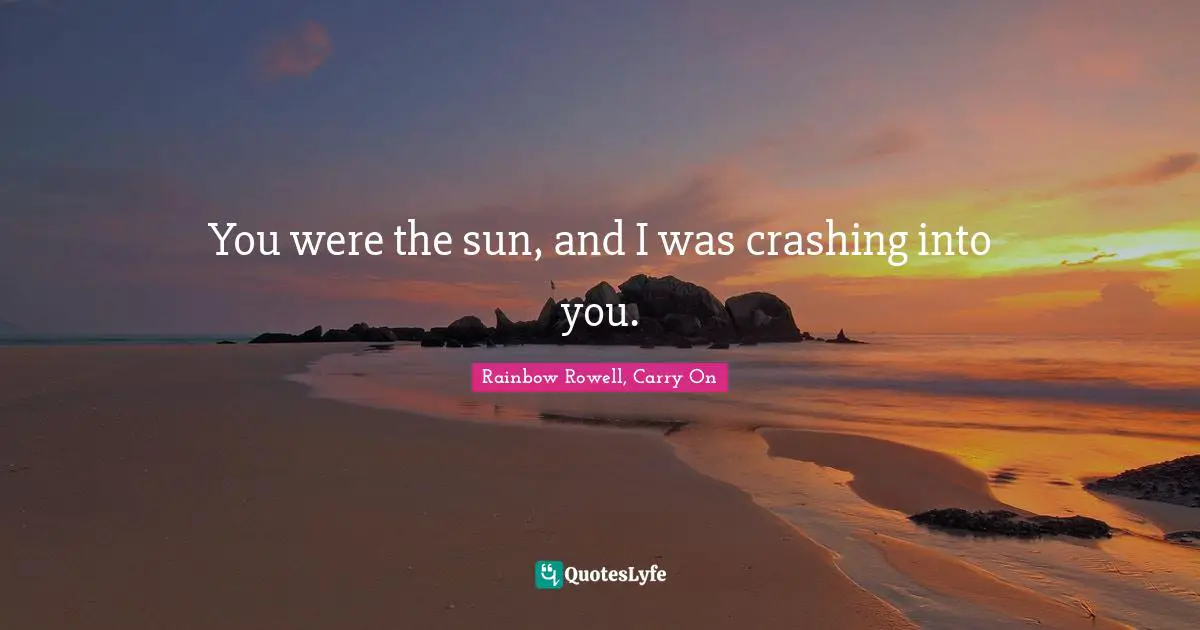You were the sun, and I was crashing into you.