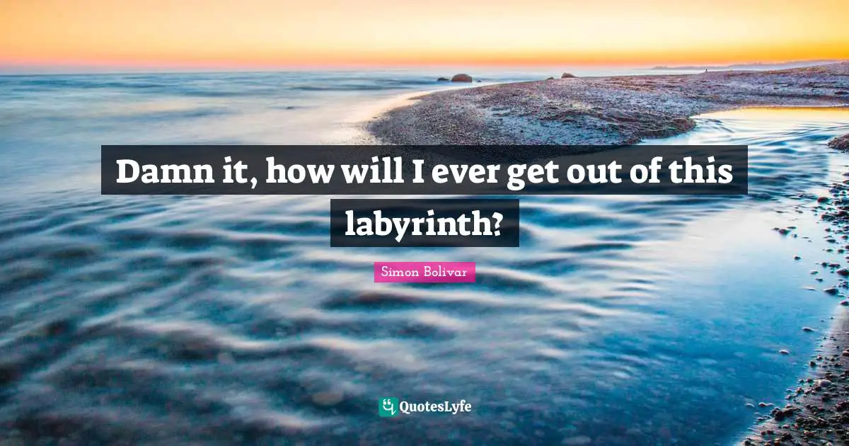 Damn it, how will I ever get out of this labyrinth?