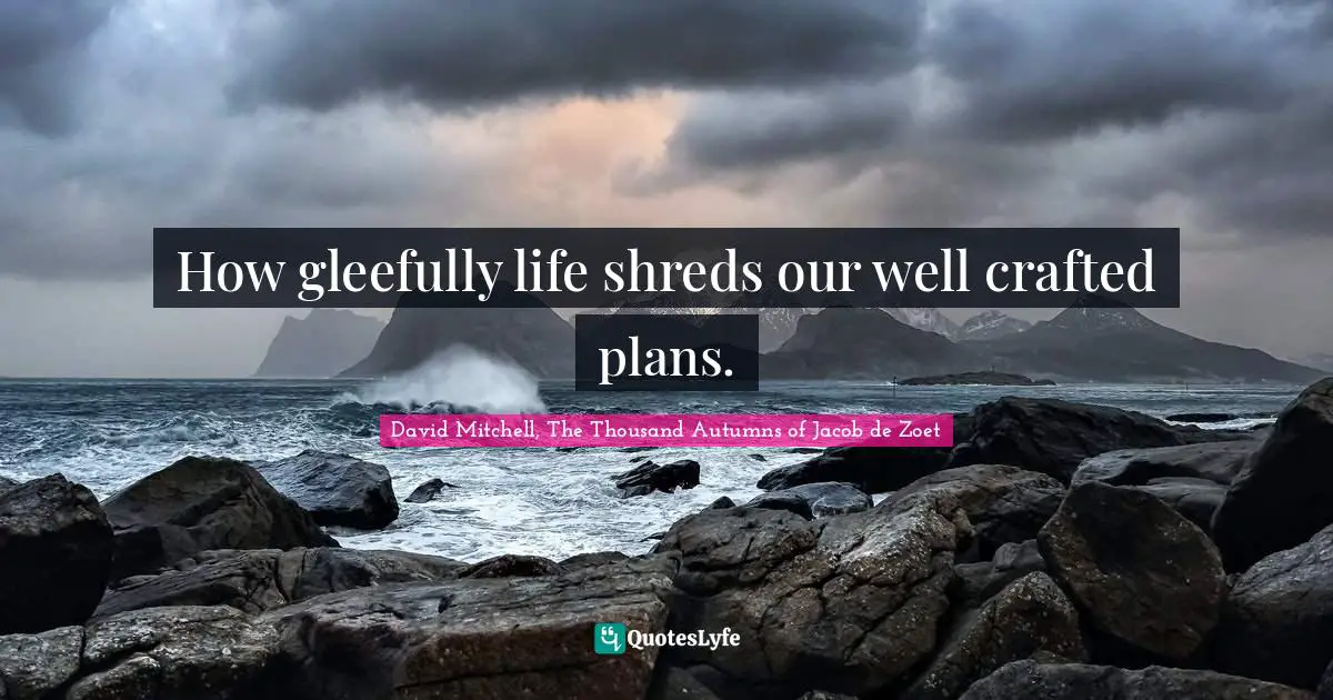 How gleefully life shreds our well crafted plans.
