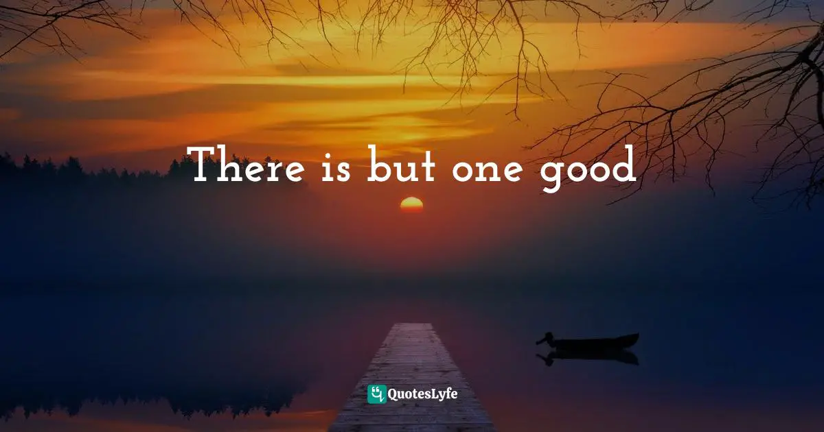 There is but one good
