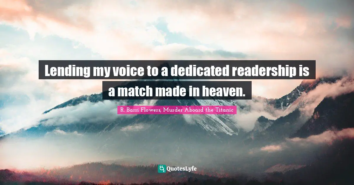 Lending my voice to a dedicated readership is a match made in heaven.