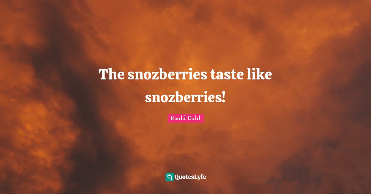 The snozberries taste like snozberries!