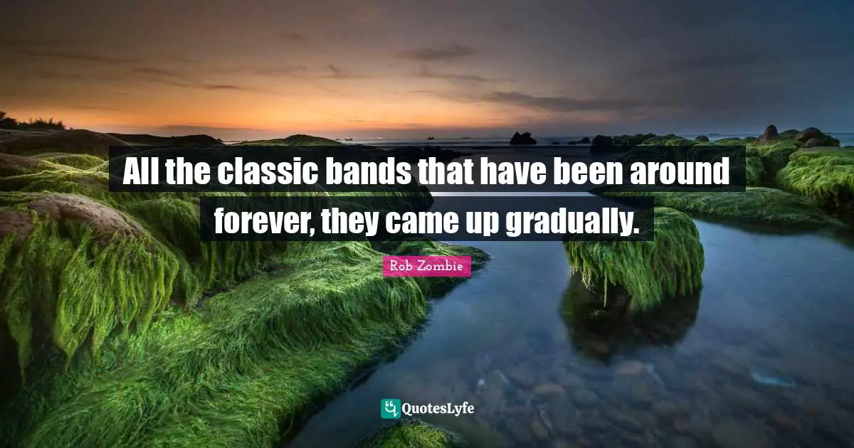 All the classic bands that have been around forever, they came up gradually.