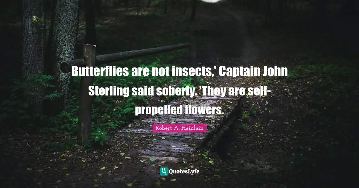 Butterflies are not insects,' Captain John Sterling said soberly. 'They are self-propelled flowers.