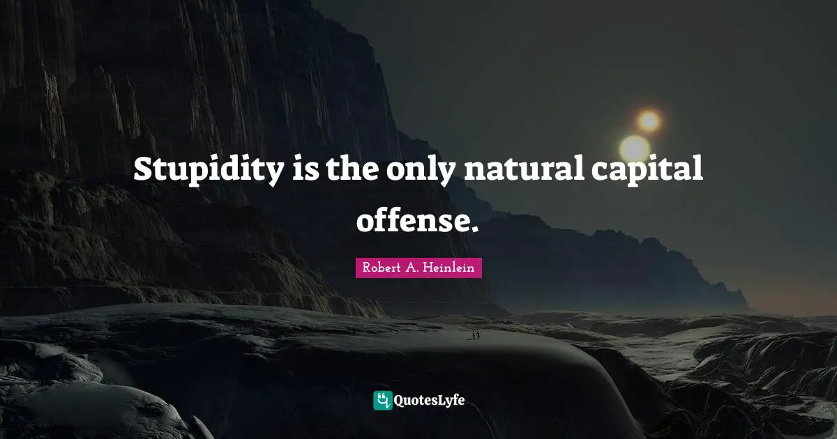 Stupidity is the only natural capital offense.
