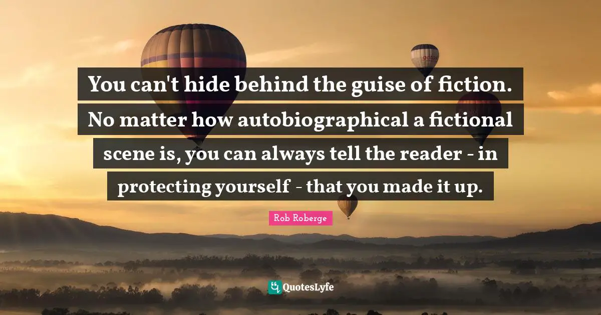 You can't hide behind the guise of fiction. No matter how autobiographical a fictional scene is, you can always tell the reader - in protecting yourself - that you made it up.