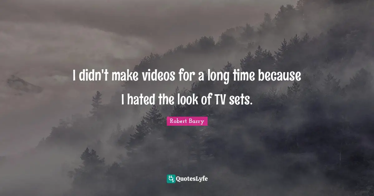 I didn't make videos for a long time because I hated the look of TV sets.