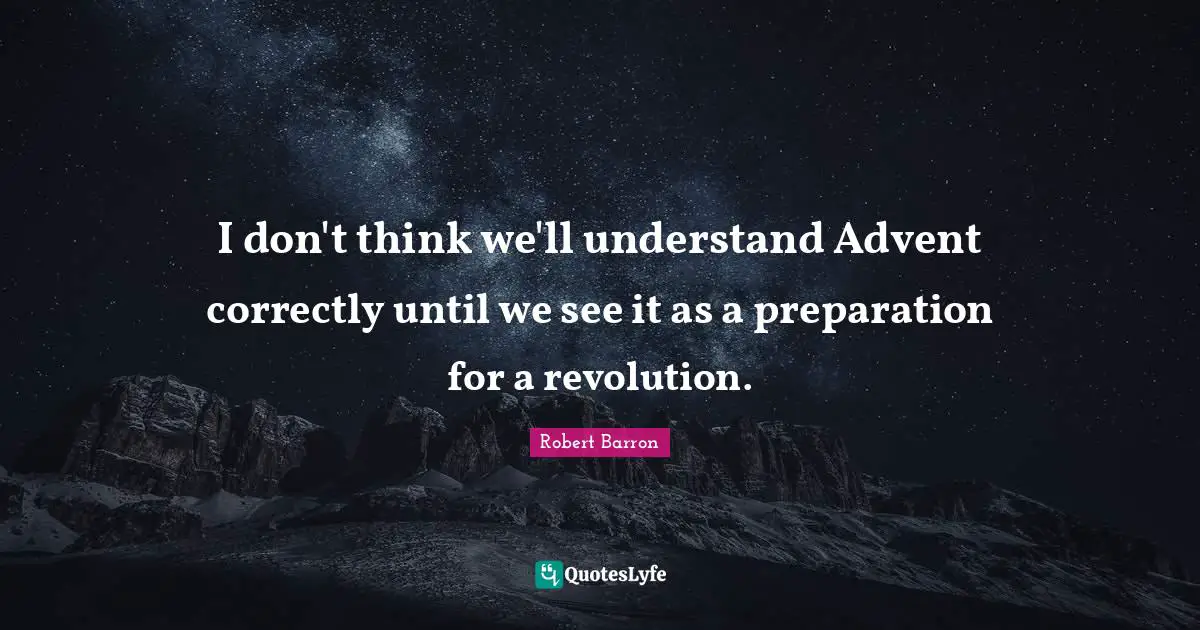 I don't think we'll understand Advent correctly until we see it as a preparation for a revolution.