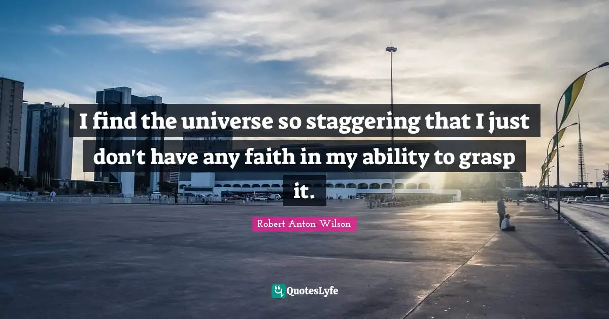 I find the universe so staggering that I just don't have any faith in my ability to grasp it.