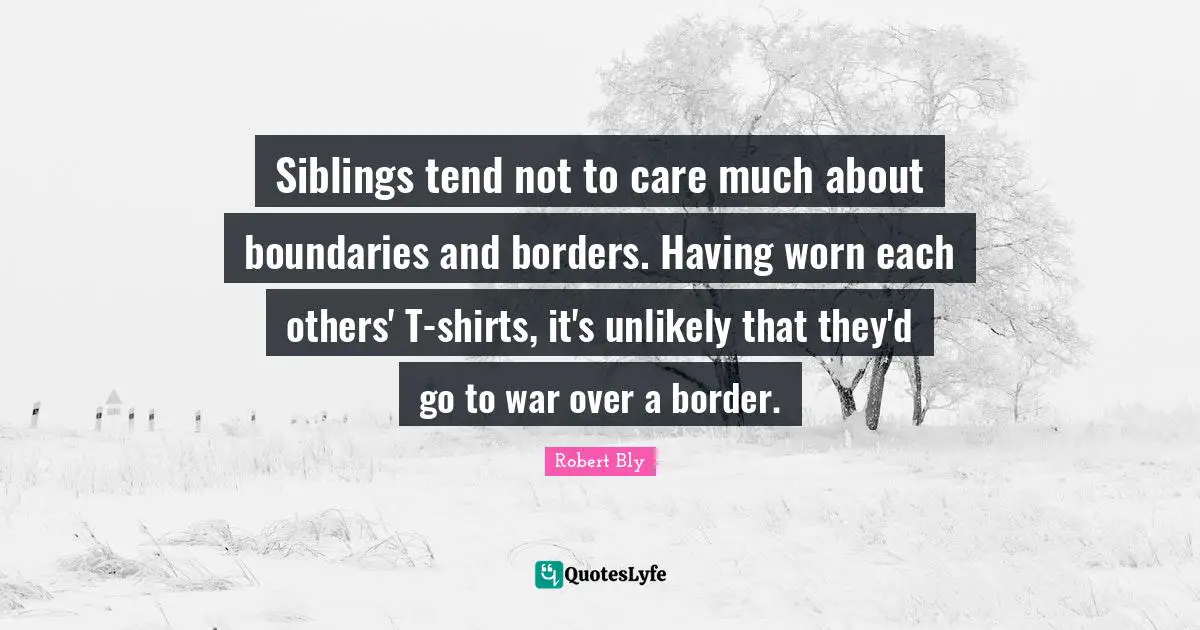 Siblings tend not to care much about boundaries and borders. Having worn each others' T-shirts, it's unlikely that they'd go to war over a border.
