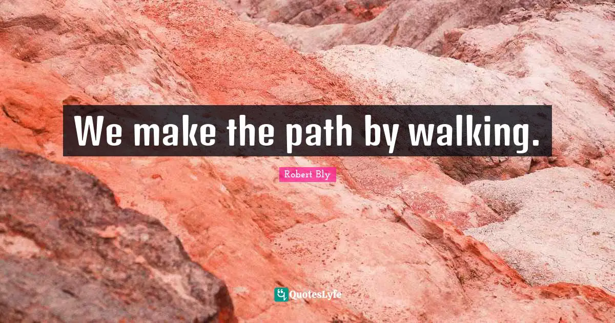 Robert Bly Quotes: "We make the path by walking."