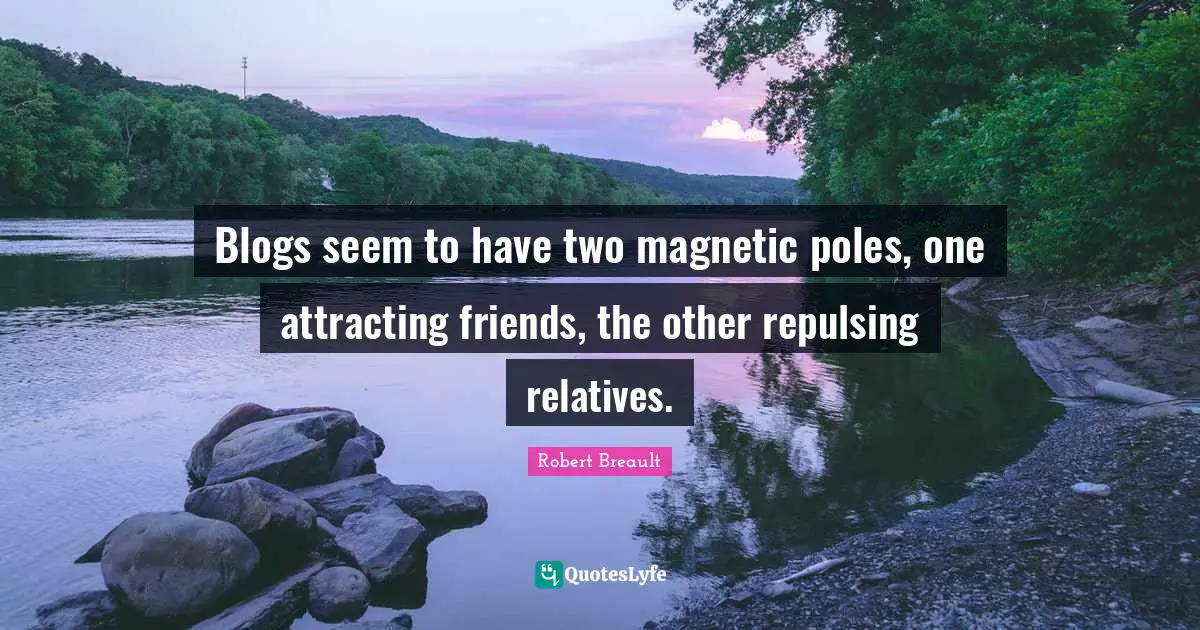 Blogs seem to have two magnetic poles, one attracting friends, the other repulsing relatives.