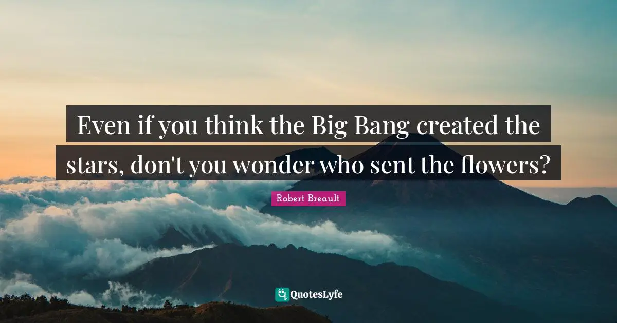 Even if you think the Big Bang created the stars, don't you wonder who sent the flowers?