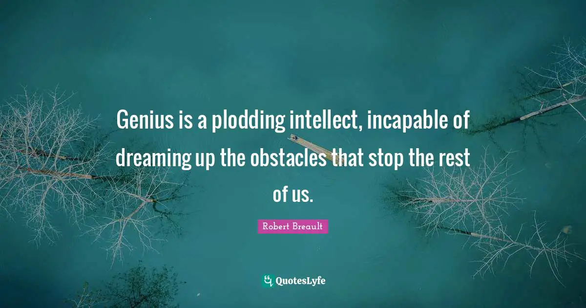 Genius is a plodding intellect, incapable of dreaming up the obstacles that stop the rest of us.