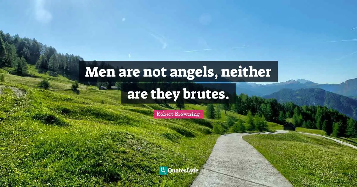 Men are not angels, neither are they brutes.